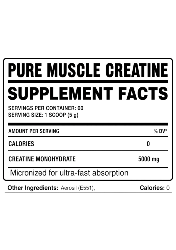Pure Creatine Monohydrate 60 Servings (Unflavoured)